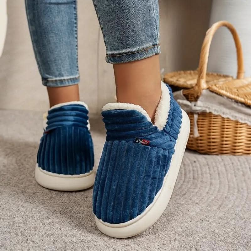 House Slippers Boots Bootie Corduroy Sherpa Fleece Slip Non