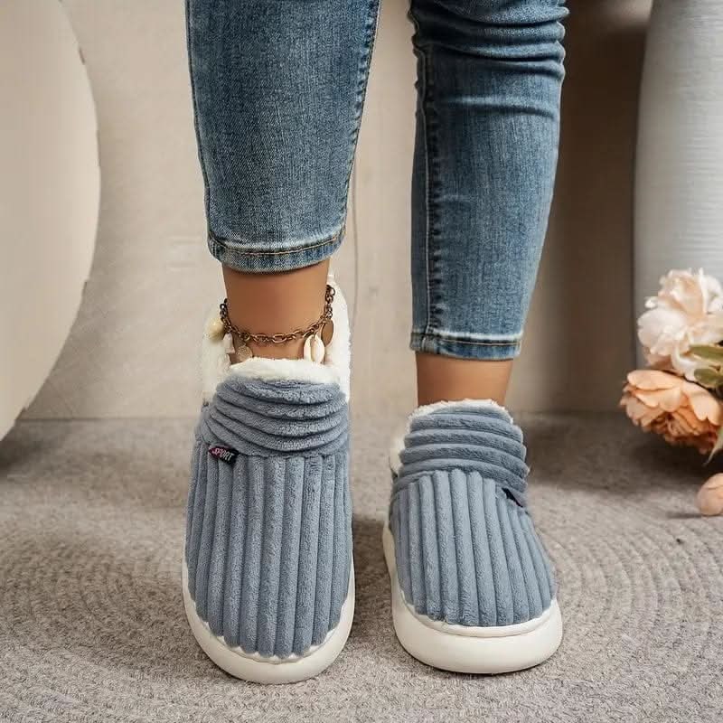 House Slippers Boots Bootie Corduroy Sherpa Fleece Slip Non