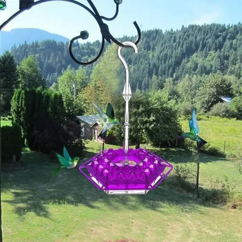 Hummingbird Feeder Hanging Plastic Outdoor Multiple Ports Perch Nectar