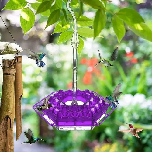 Hummingbird Feeder Hanging Plastic Outdoor Multiple Ports Perch Nectar