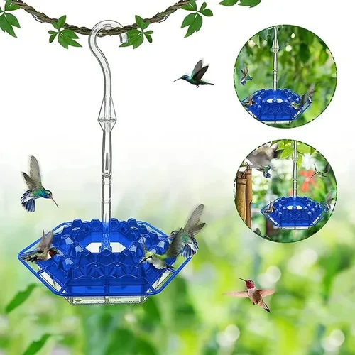 Hummingbird Feeder Hanging Plastic Outdoor Multiple Ports Perch Nectar