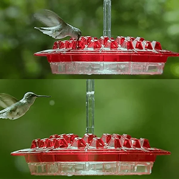 Hummingbird Feeder Hanging Plastic Outdoor Multiple Ports Perch Nectar