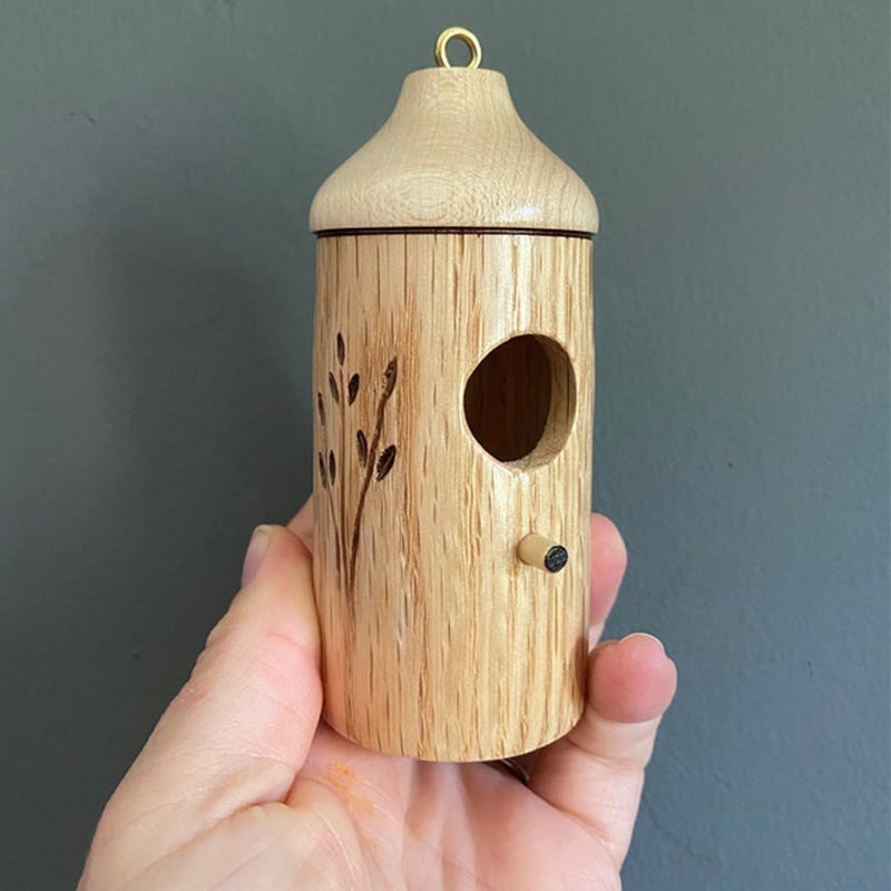 Hummingbird House Wooden Nesting Box Mini Carved Hanging Garden Outdoor