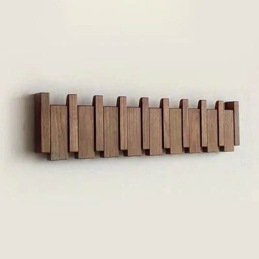 Wall Coat Rack with Foldable Hooks Space-Saving Hallway Storage