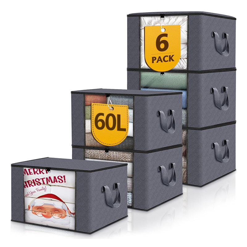 Foldable Storage Boxes with Handles and Front Window