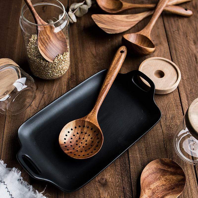 Natural Wooden Kitchen Utensils for Non‑Stick Cookware