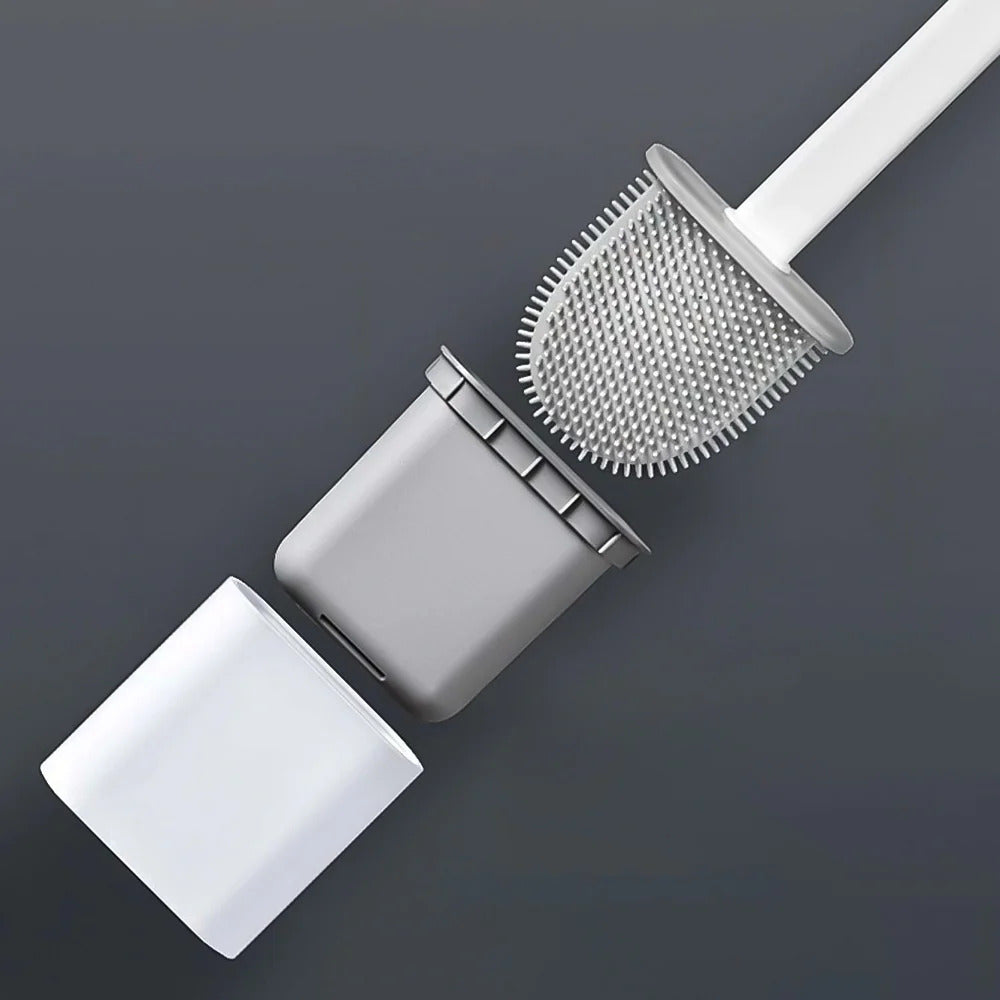 Rust‑Free Toilet Cleaner Non‑Slip Silicone Brush & Holder Set