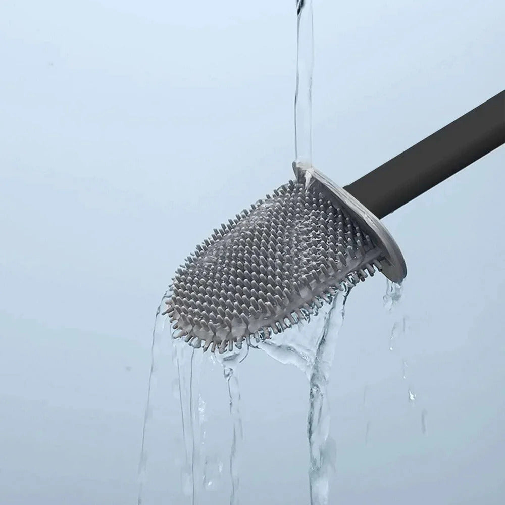 Rust‑Free Toilet Cleaner Non‑Slip Silicone Brush & Holder Set