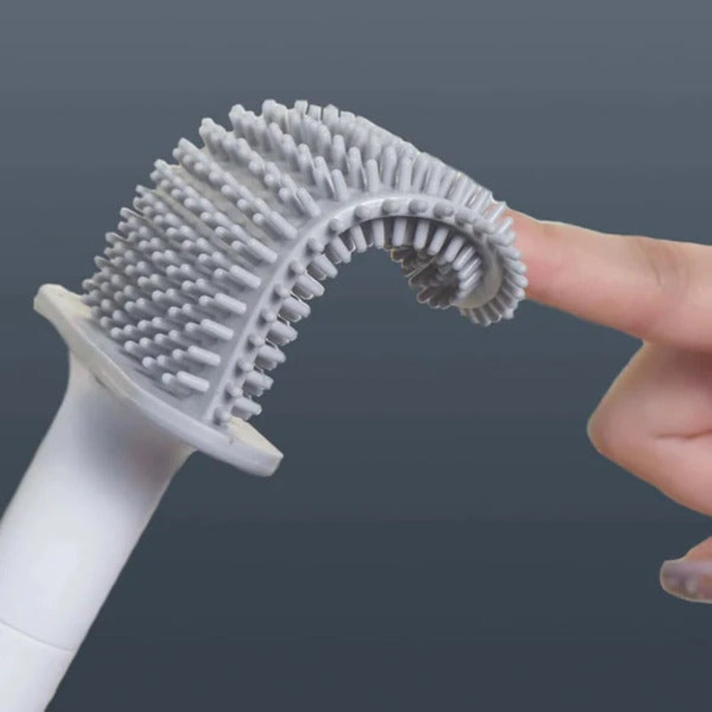 Rust‑Free Toilet Cleaner Non‑Slip Silicone Brush & Holder Set