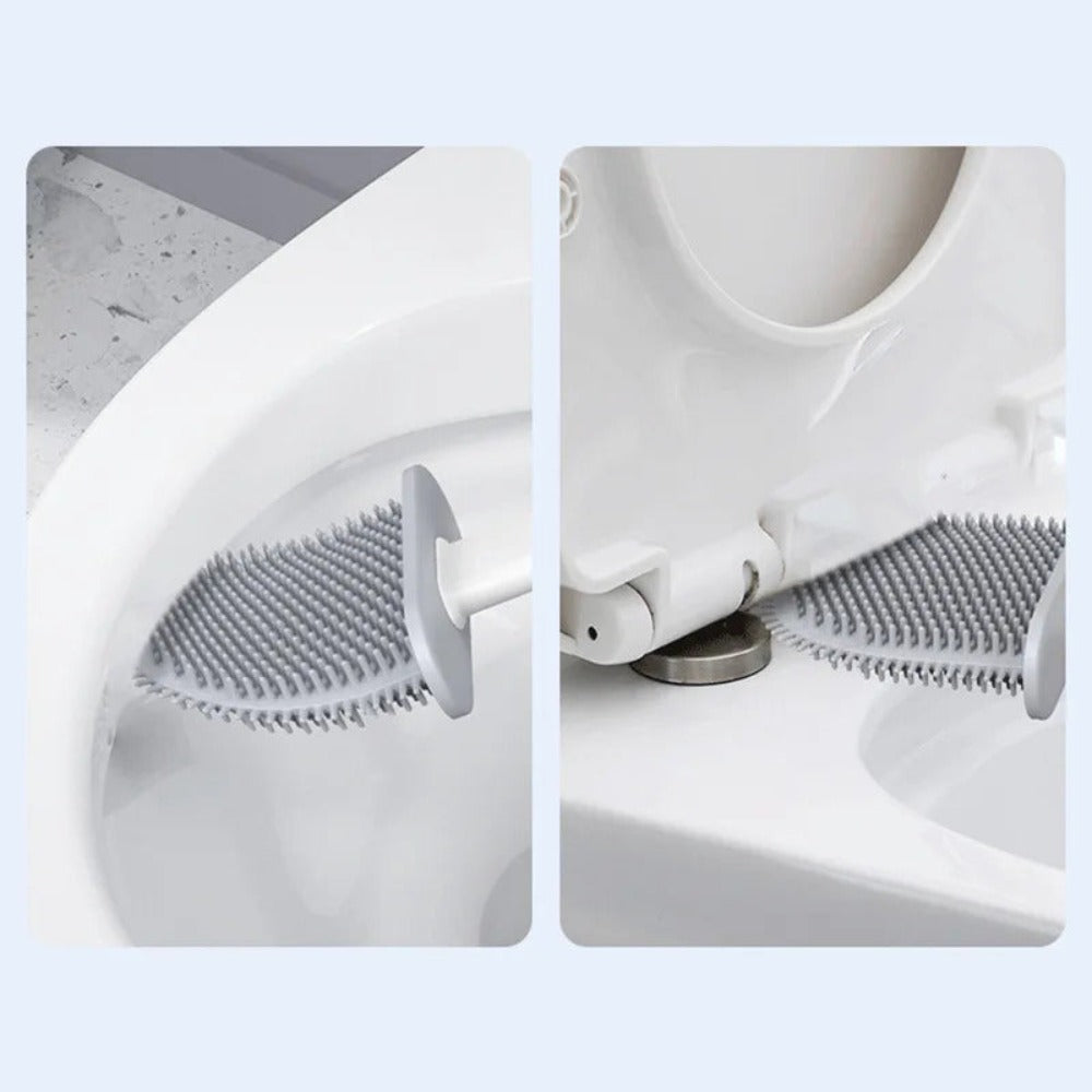 Rust‑Free Toilet Cleaner Non‑Slip Silicone Brush & Holder Set