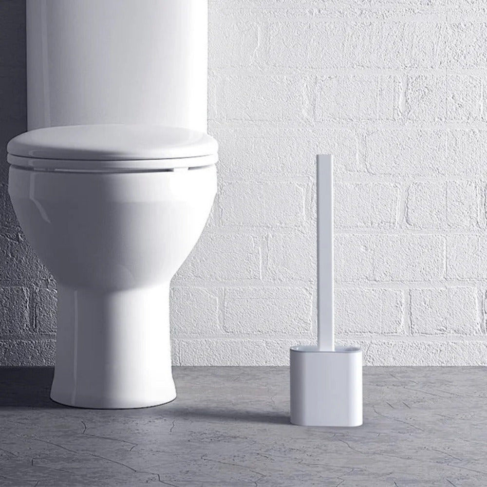 Rust‑Free Toilet Cleaner Non‑Slip Silicone Brush & Holder Set