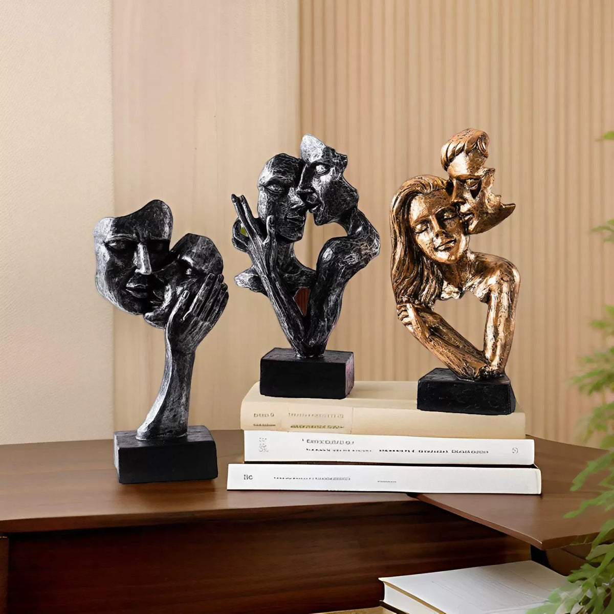 Abstract Art Sculpture Contemporary Couple Statue for Home Display