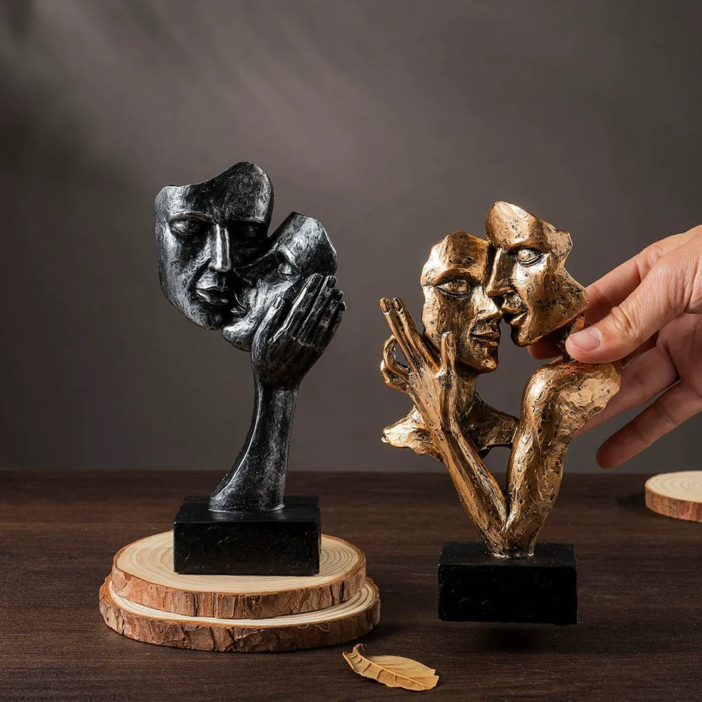 Abstract Art Sculpture Contemporary Couple Statue for Home Display