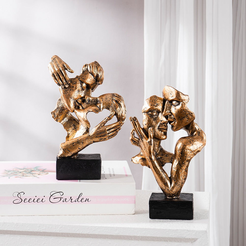 Abstract Art Sculpture Contemporary Couple Statue for Home Display