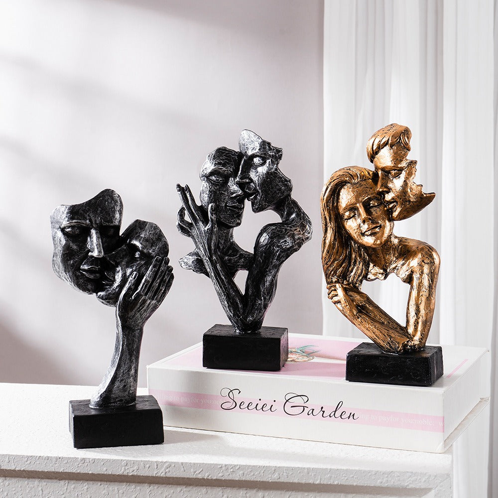 Abstract Art Sculpture Contemporary Couple Statue for Home Display