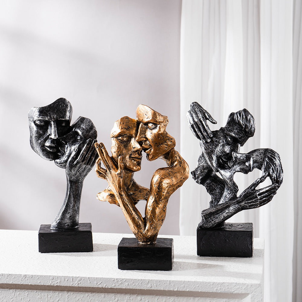 Abstract Art Sculpture Contemporary Couple Statue for Home Display