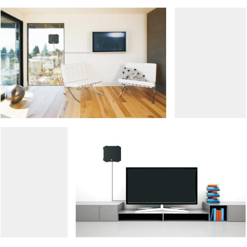 Indoor TV Antenna Digital Hdtv Flat Coaxial Cable Wall Mount Stick