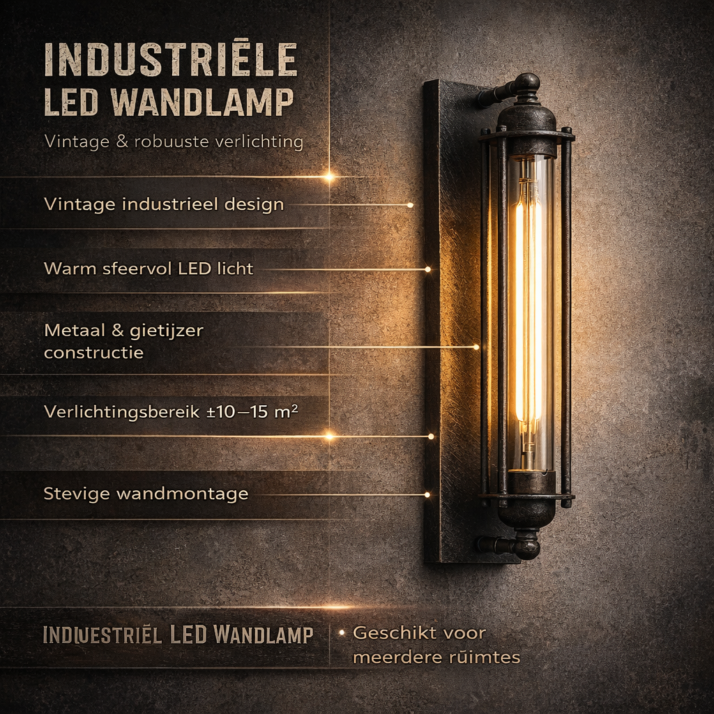 Industrial Wall Sconce with Modern LED Lighting and Vintage Metal Cage Design Wireless