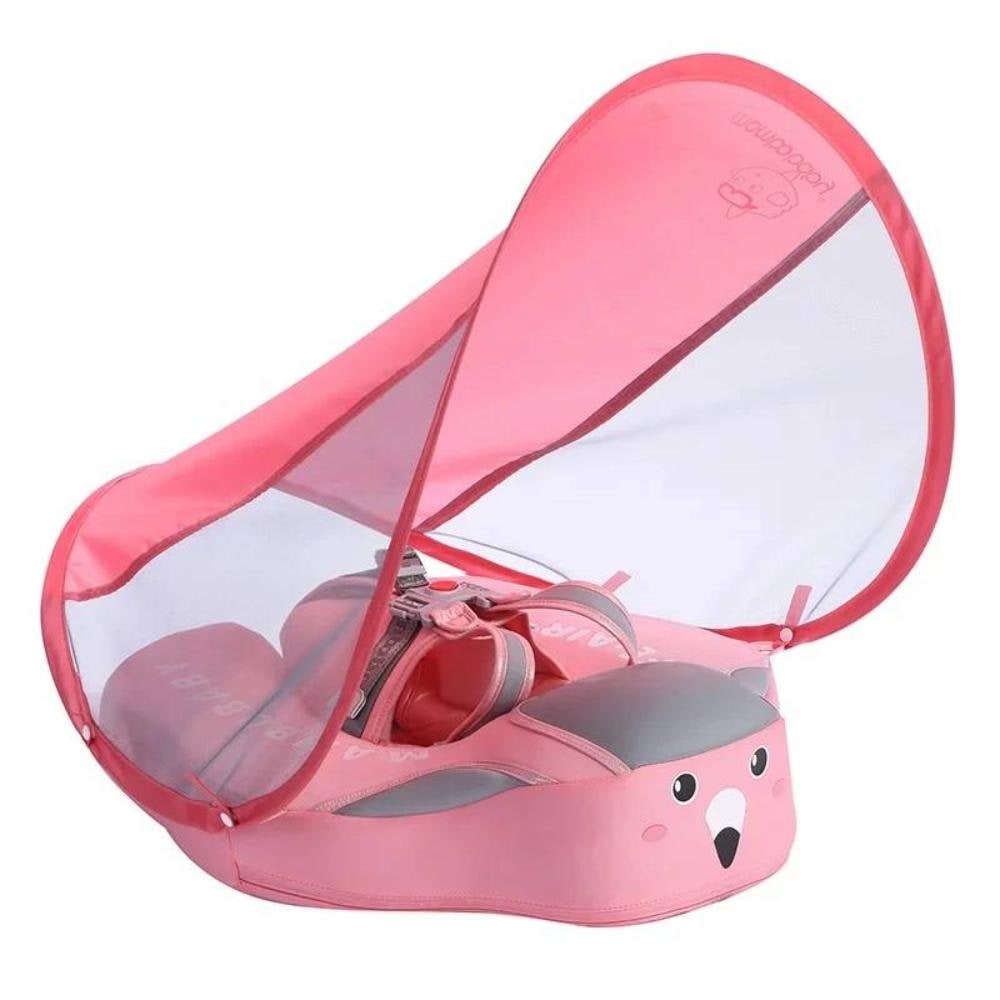 Infant Pool Float with Removable Sun Canopy Safety Harness and Padded Headrest Chair