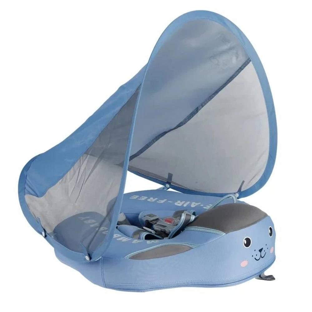 Infant Pool Float with Removable Sun Canopy Safety Harness and Padded Headrest Chair