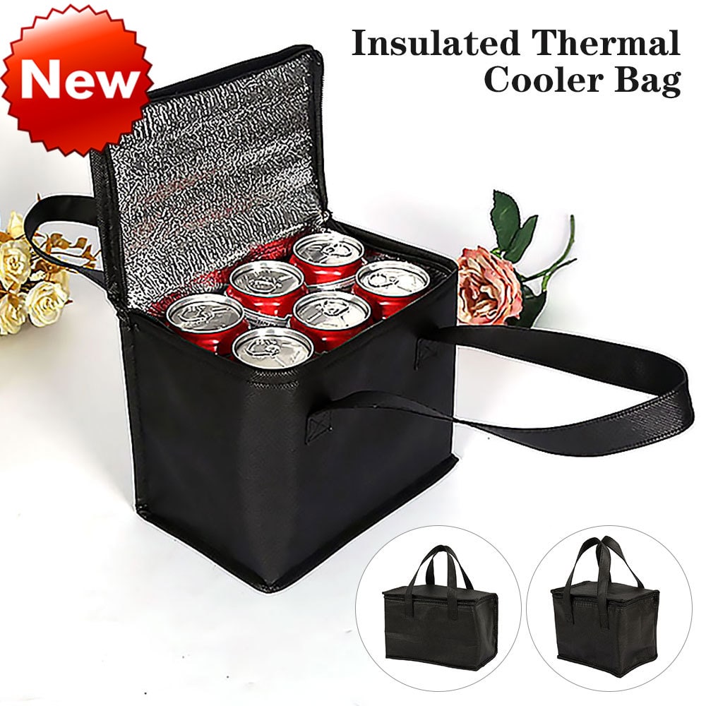 Insulated Lunch Bag Cooler with Thermal Box Zippered Tote Carrier with Dual Handles