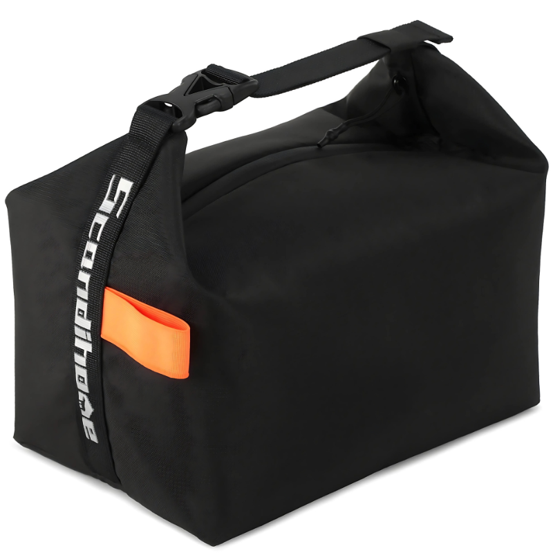 Insulated Roll-Top Lunch Bag with Zipper and Adjustable Carry Handle