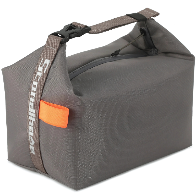 Insulated Roll-Top Lunch Bag with Zipper and Adjustable Carry Handle
