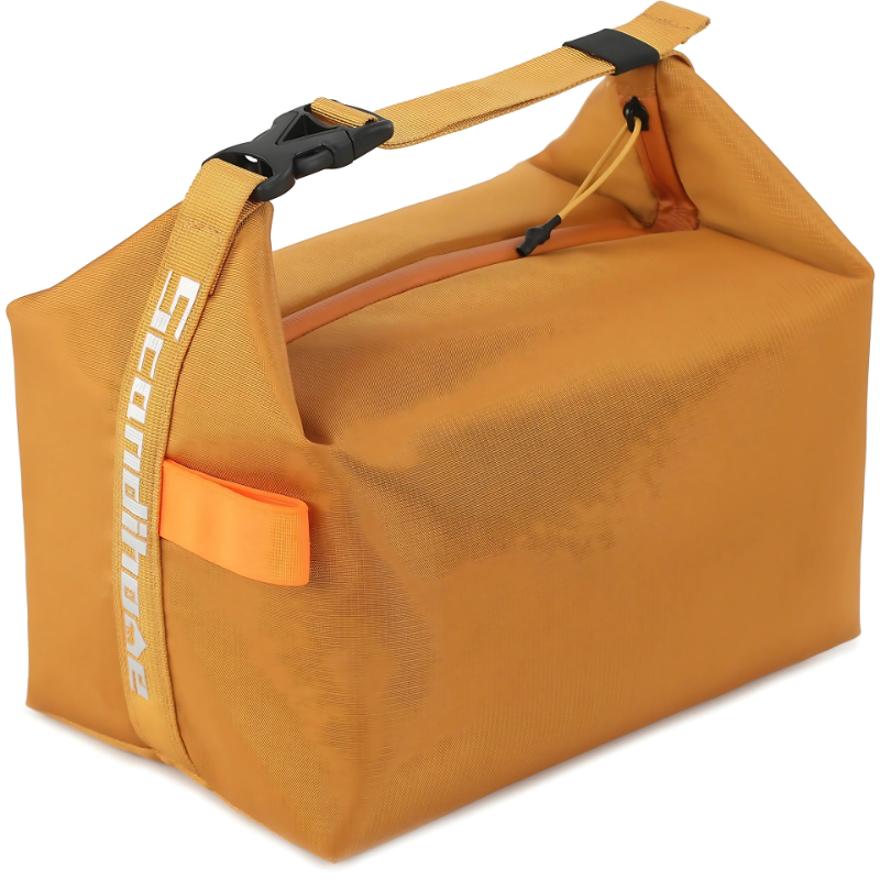 Insulated Roll-Top Lunch Bag with Zipper and Adjustable Carry Handle