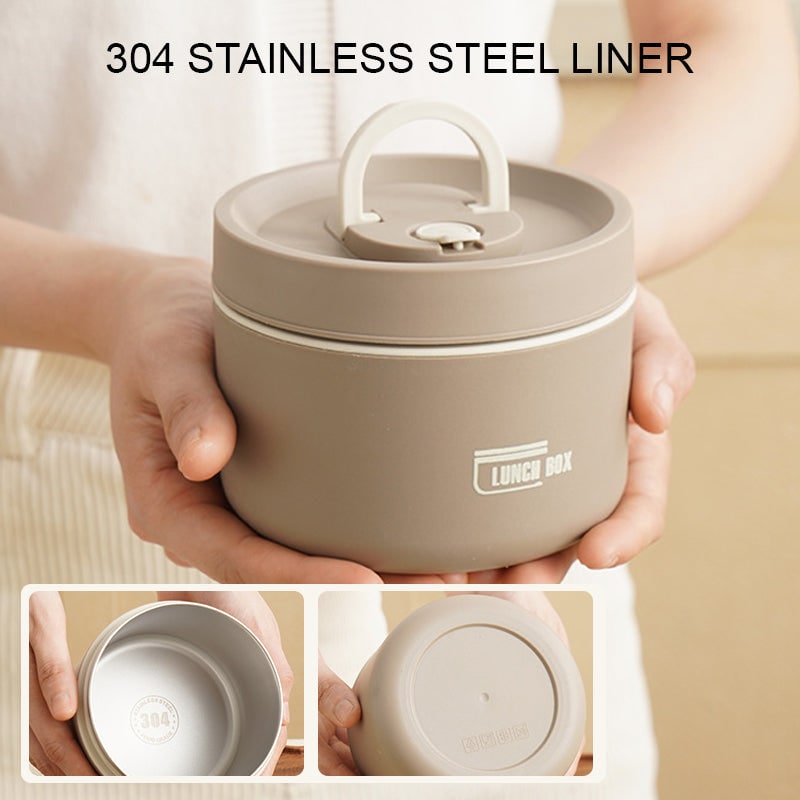 Insulated Stainless Steel Bento Box Stackable Lunch Container with Thermal Storage