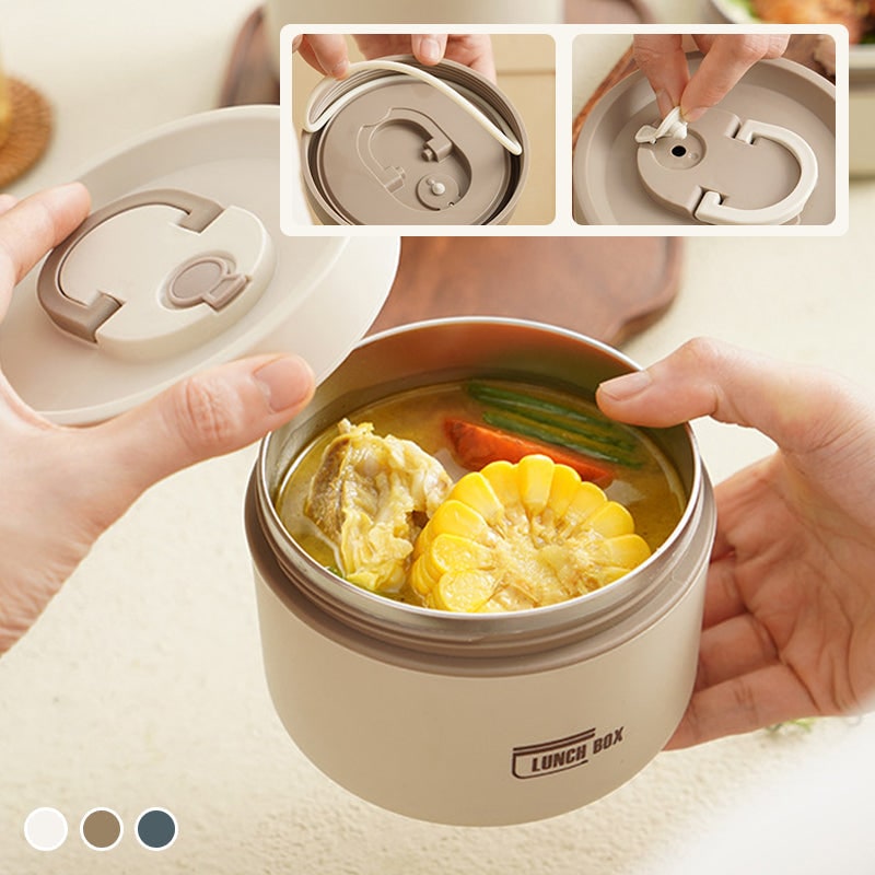 Insulated Stainless Steel Bento Box Stackable Lunch Container with Thermal Storage