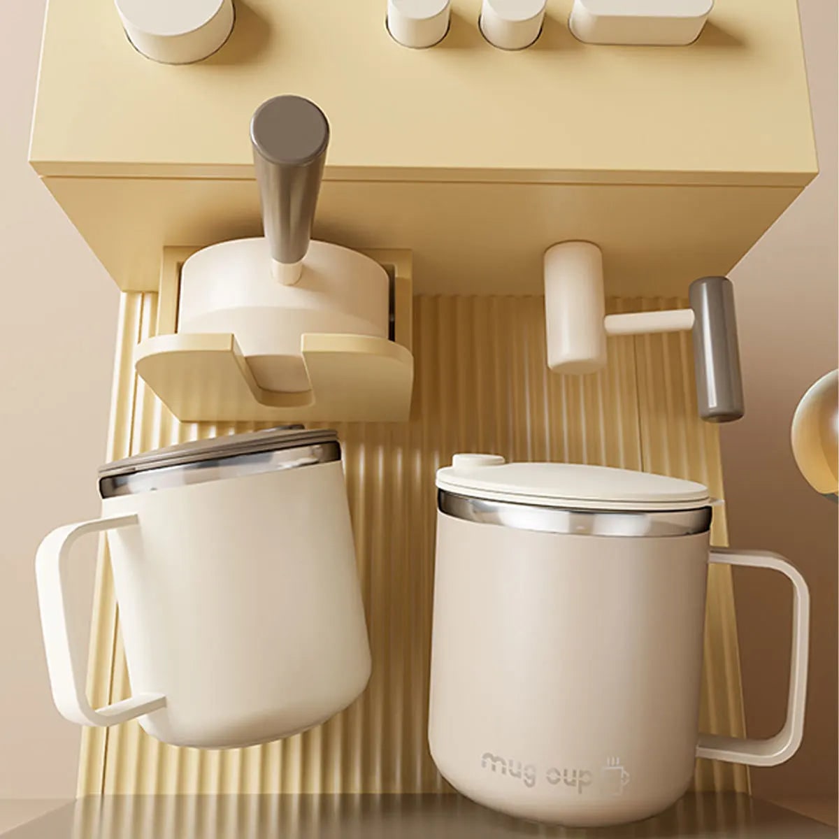 Insulated Stainless Steel Coffee Mug with Lid Handle and Double Walled Design for Travel