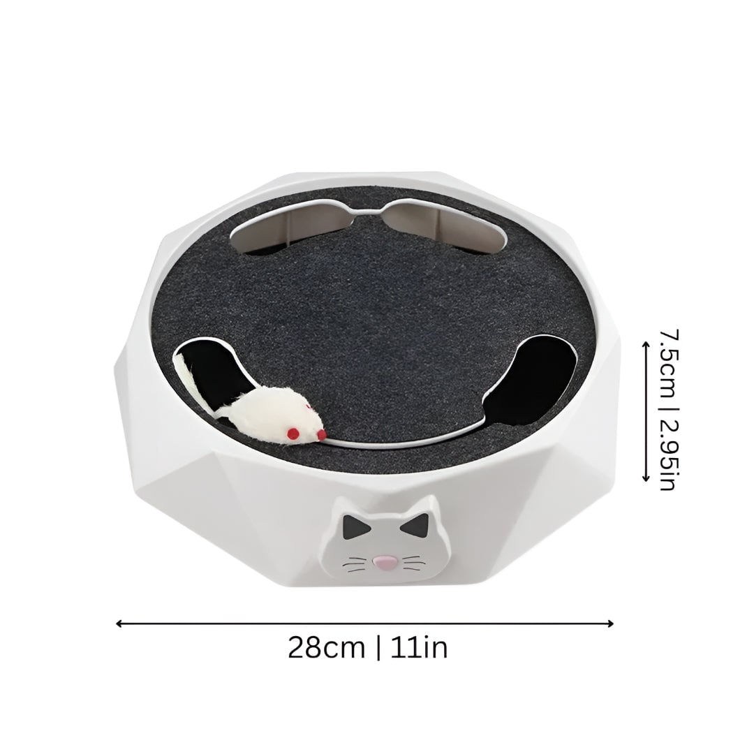 Interactive Cat Toy with Motorized Moving Mouse Scratching Pad and Track 11 Inches Scratcher