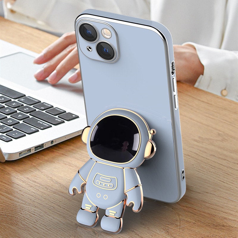 Iphone Case with Strap and Wallet 3D Astronaut Design with Kickstand Luxury