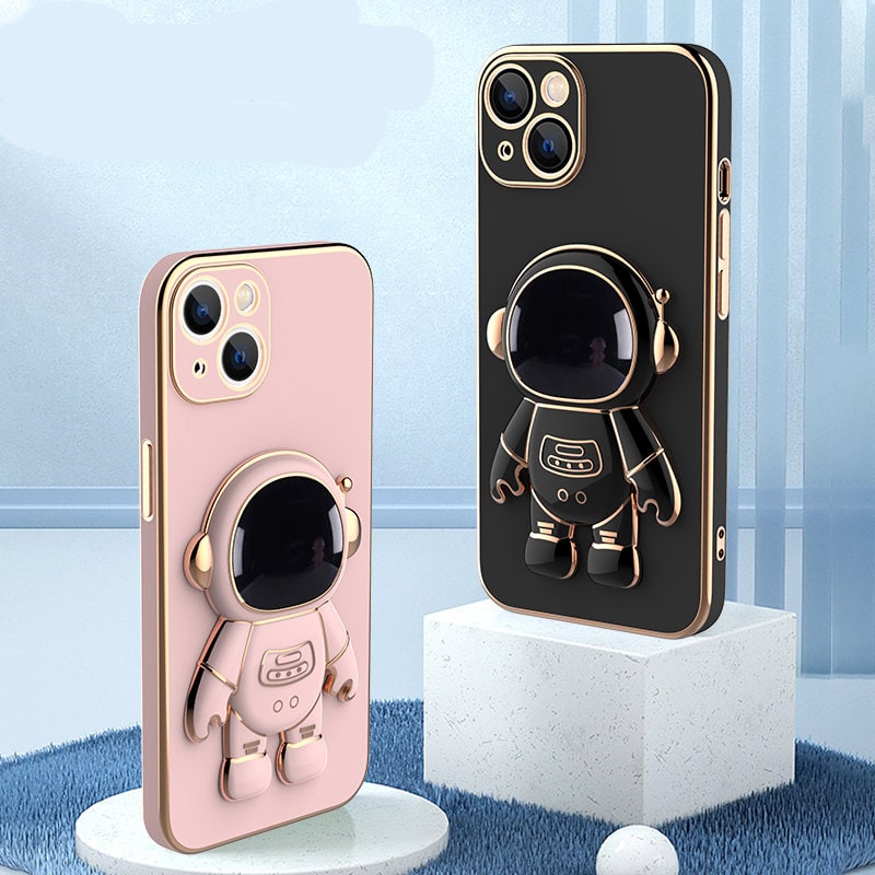 Iphone Case with Strap and Wallet 3D Astronaut Design with Kickstand Luxury