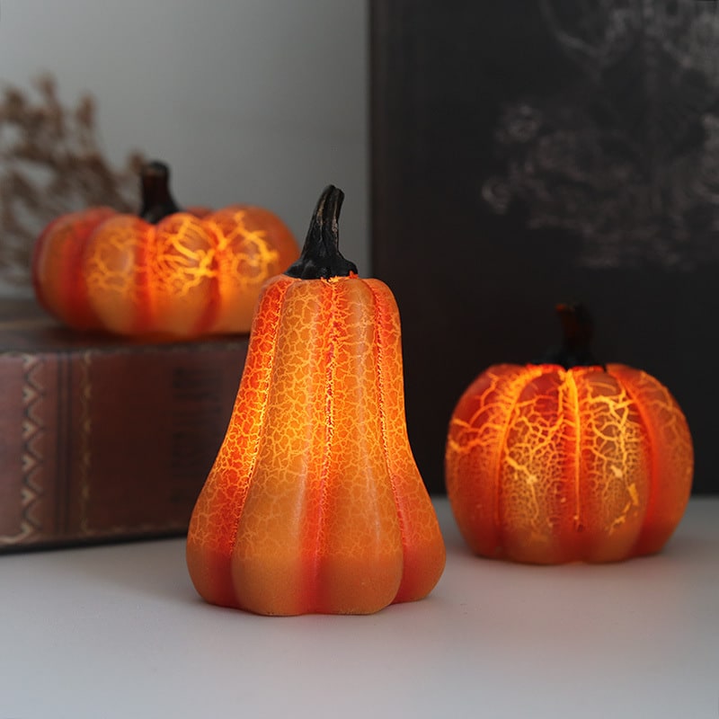 Jack O Lantern Pumpkin LED Lights with Battery Operated Mini Halloween Decorations