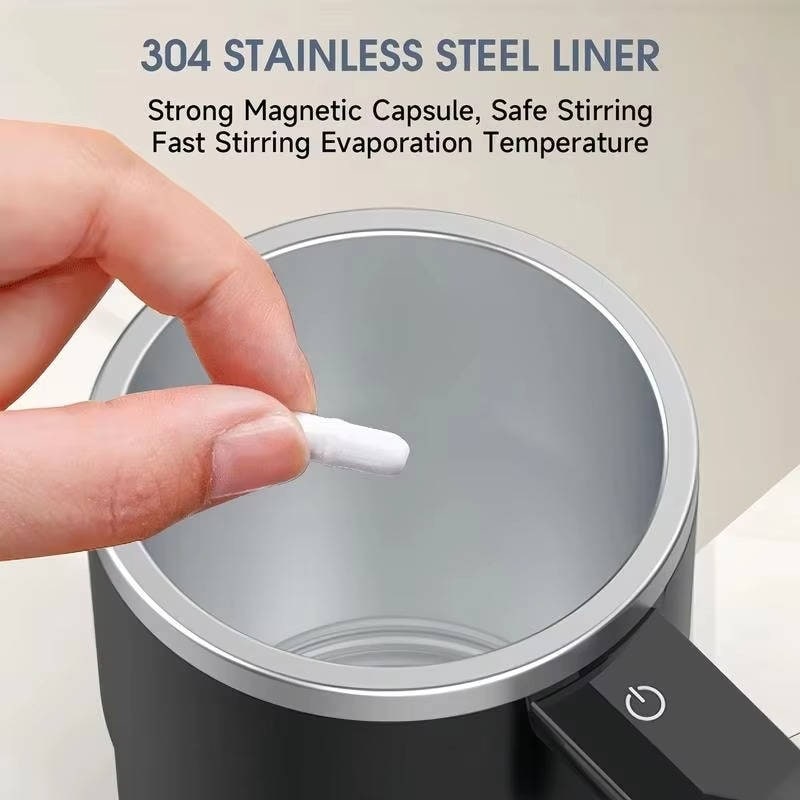 Keep Hot Coffee Self Stirring Travel Mug with Magnetic Mixer and Temperature Display Rechargeable