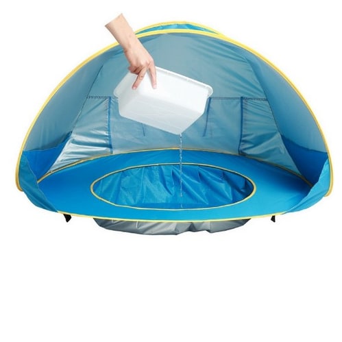 Kids' Beach Tent with Pop Up Sun Shade for Waterproof Dome Shelter with Built-In Pool