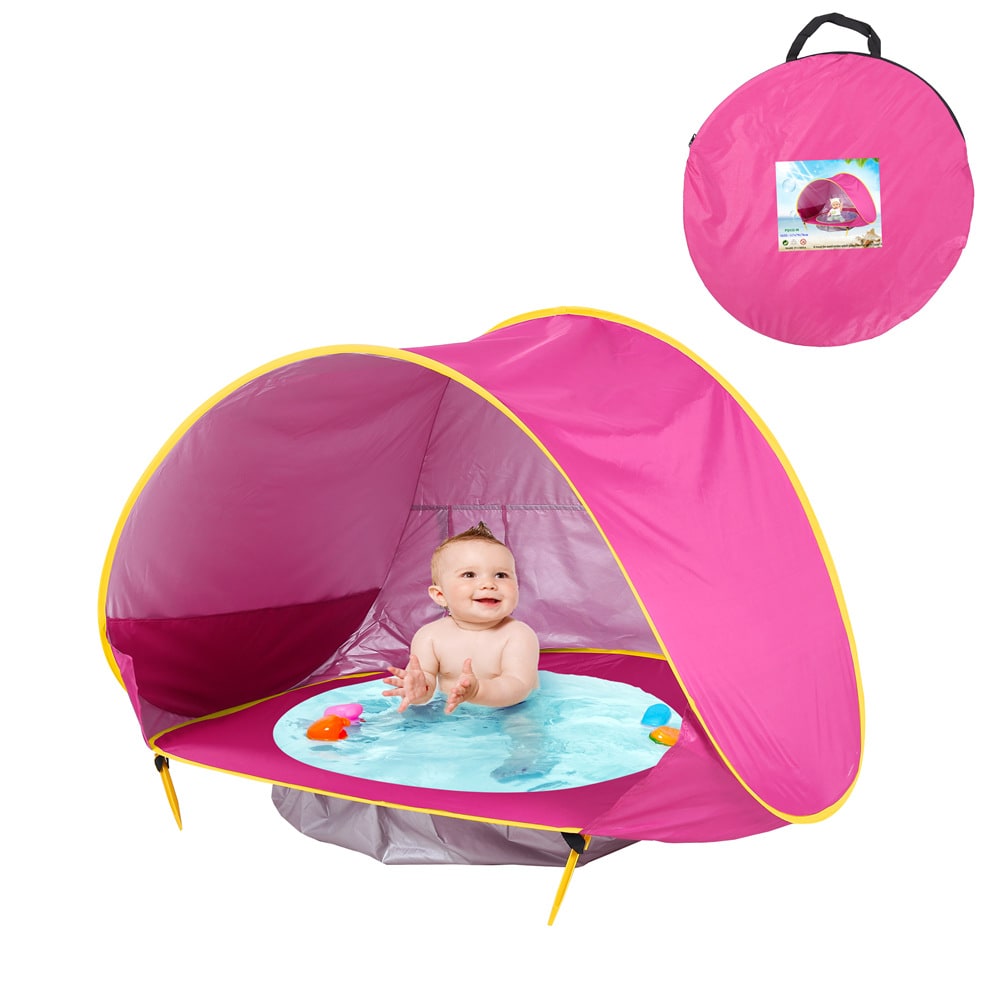 Kids' Beach Tent with Pop Up Sun Shade for Waterproof Dome Shelter with Built-In Pool