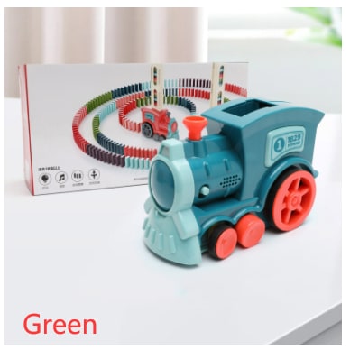 Kids' Domino Train Toy Game with Automatic Dispenser Electric Steam Locomotive Mexican Dominoes Set