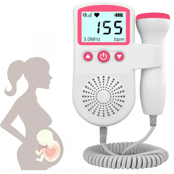 Kids' Fetal Doppler Pregnancy Monitor at Home with Backlit Lcd Display and Handheld Probe
