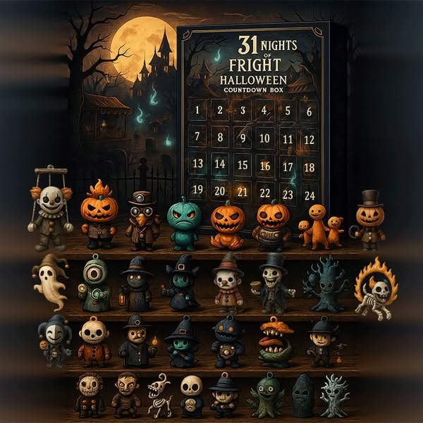 Kids' Halloween Advent Calendar Countdown with Spooky Miniature Figurines