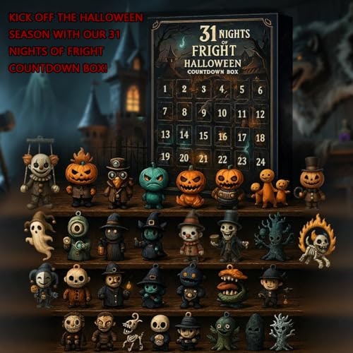 Kids' Halloween Advent Calendar Countdown with Spooky Miniature Figurines