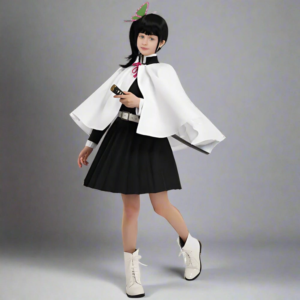 Kids' Halloween Anime Cosplay Costume and Outfit Set with Kimono Haori Jacket and Wide Leg Wraps