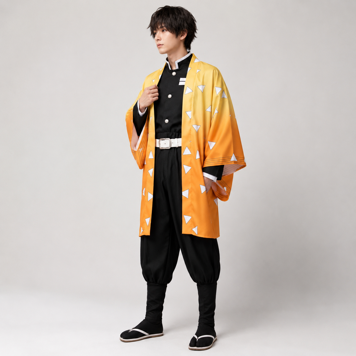 Kids' Halloween Anime Cosplay Costume with Haori Jacket and Fox for Character Party Dress-Up