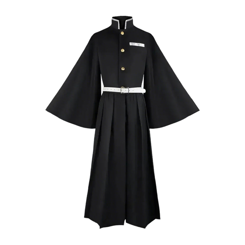 Kids' Halloween Anime Cosplay Costume with High Collar Jacket Wide-Leg Pants and Gold Buttons