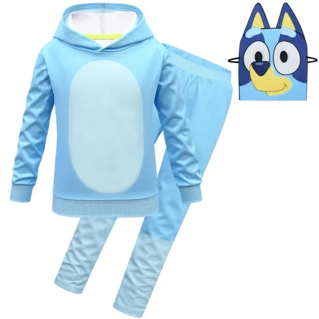Kids' Halloween Character Costume with Mask Hoodie and Pants Set for Dress Up Party