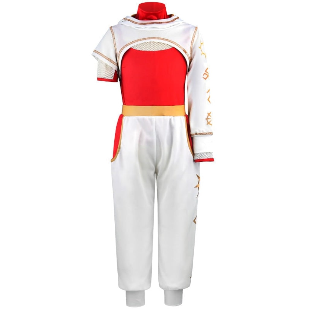 Kids' Halloween Cosplay Costume Jumpsuit with Asymmetrical Sleeves Gold Wrist Cuff Blonde