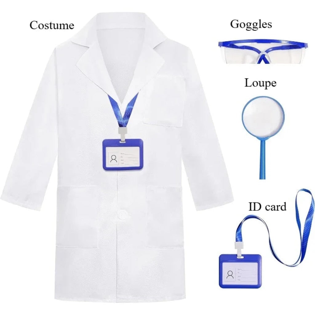 Kids' Halloween Doctor Costume Medical White Lab Coat Set Childs
