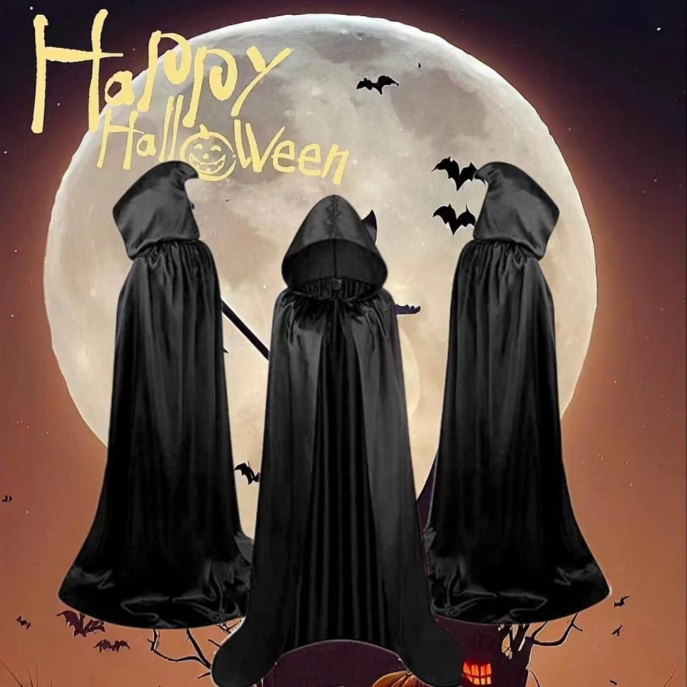 Kids' Halloween Hooded Cloak with Hood and Tie Closure for Costume Party With Red Cape