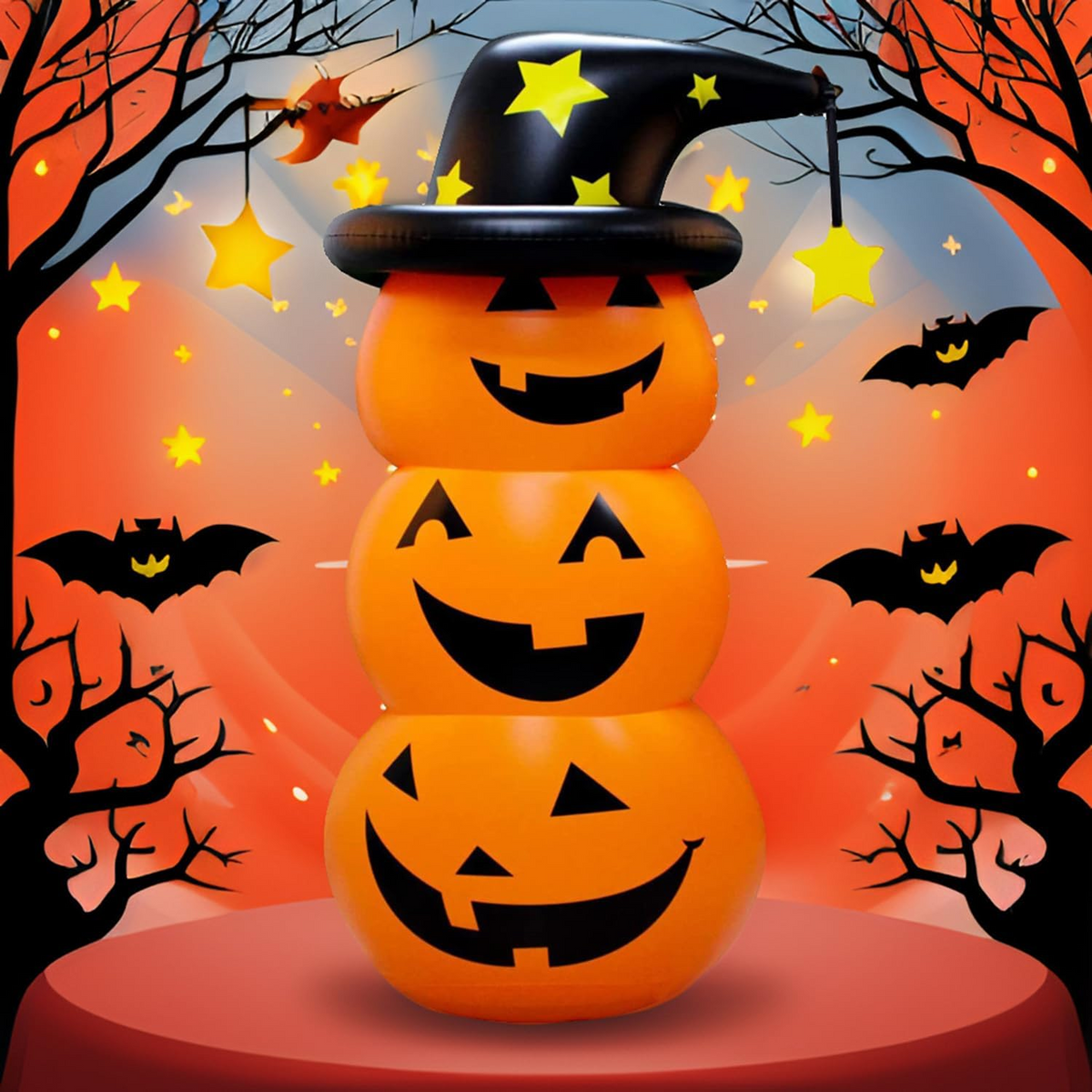 Kids' Halloween Inflatable Yard Decoration Large Outdoor Blow Up with Water-Fillable Base for Party